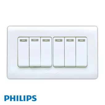 Philips - Eco Q2 Six Single Pole Switch - Hayat Trading Corporation